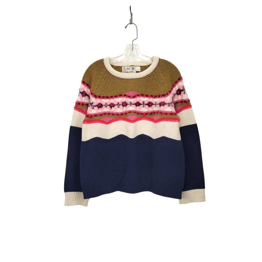 Field Flower Women's Fair Isle Knit Sweater Multicolor Long Sleeve Wool Blend Si - Picture 5 of 5
